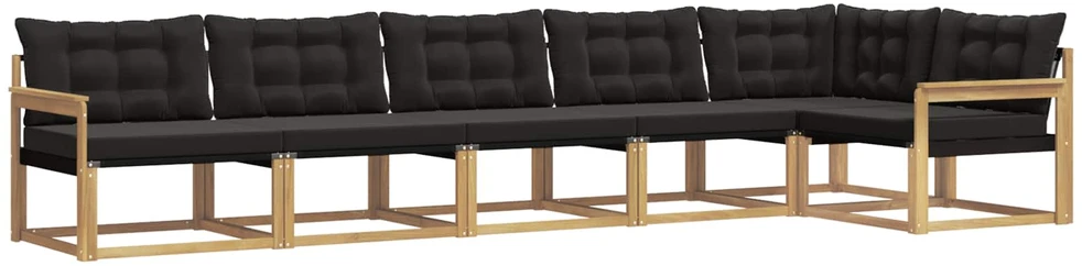 Lauko sofos komplektas 6 vnt. Balta ir juoda