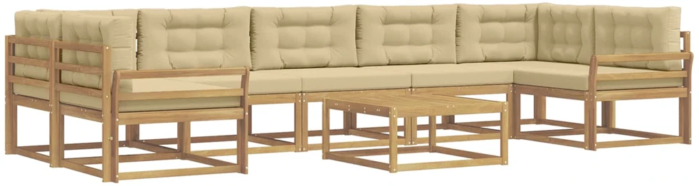 Lauko sofos komplektas 6 vnt. Balta ir kreminė