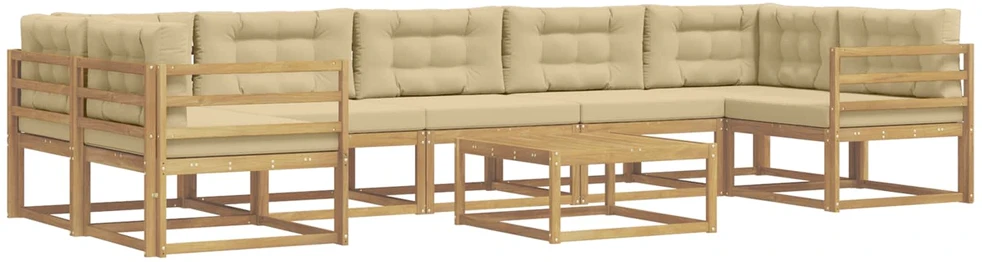 Lauko sofos komplektas 6 vnt. Balta ir kreminė