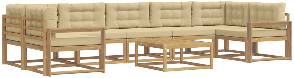 Lauko sofos komplektas 6 vnt. Balta ir kreminė