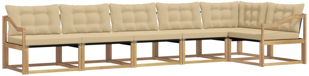Lauko sofos komplektas 6 vnt. Balta ir kreminė