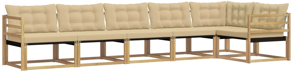 Lauko sofos komplektas 6 vnt. Balta ir kreminė