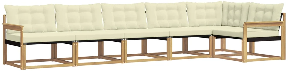 Lauko sofos komplektas 6 vnt. Balta ir kreminė