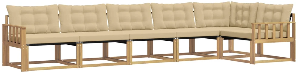 Lauko sofos komplektas 6 vnt. Balta ir kreminė