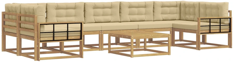 Lauko sofos komplektas 6 vnt. Balta ir kreminė