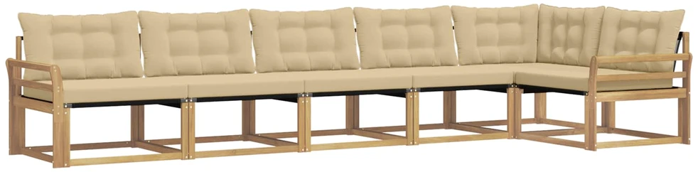 Lauko sofos komplektas 6 vnt. Balta ir kreminė