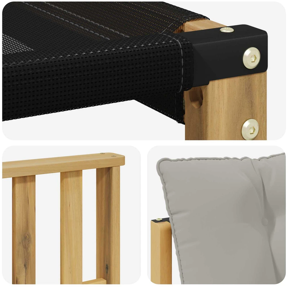Lauko sofos komplektas 6 vnt. Balta ir šviesiai pilka