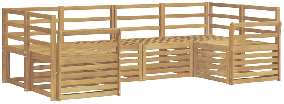 Lauko sofos komplektas 6 vnt. Balta Kietos akacijos mediena