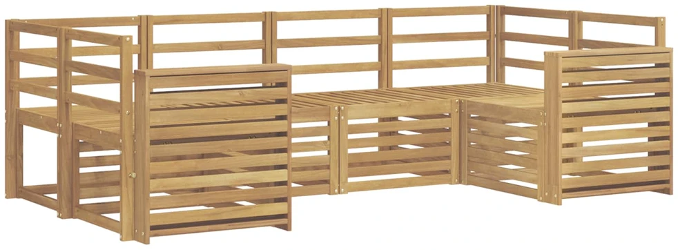 Lauko sofos komplektas 6 vnt. Balta Kietos akacijos mediena