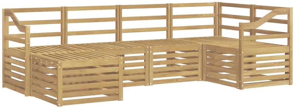 Lauko sofos komplektas 6 vnt. 5 vietos Balta Poliesteris