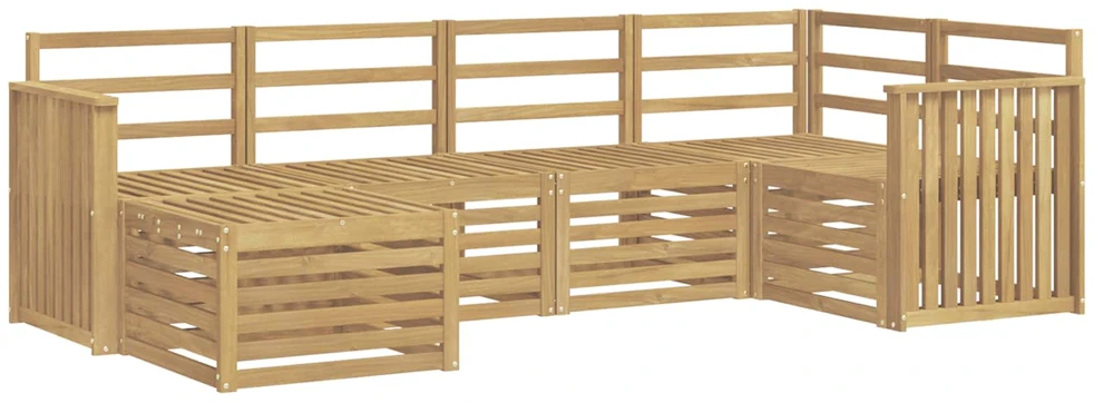 Lauko sofos komplektas 6 vnt. 5 vietos Balta Poliesteris