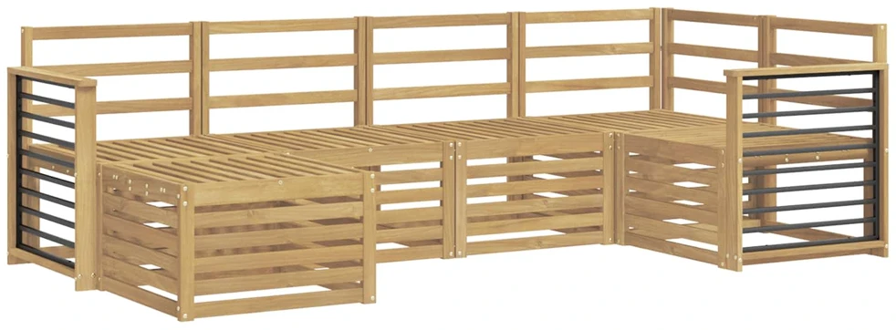 Lauko sofos komplektas 6 vnt. 5 vietos Balta Poliesteris