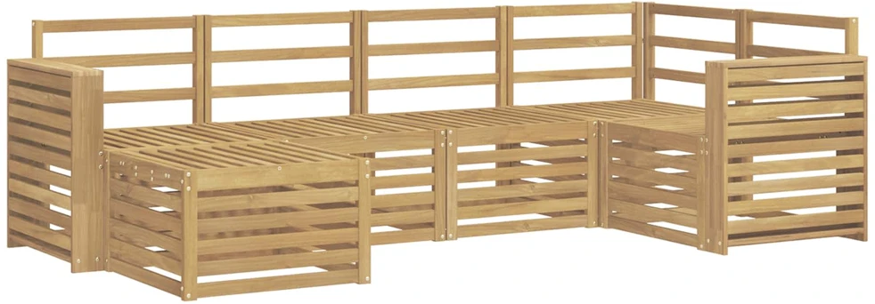 Lauko sofos komplektas 6 vnt. 5 vietos Balta Poliesteris