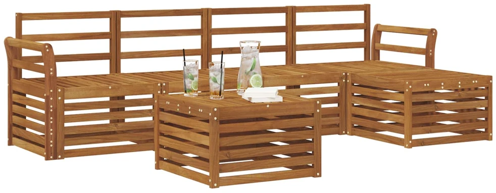 Lauko sofos komplektas 6 vnt. Natūrali