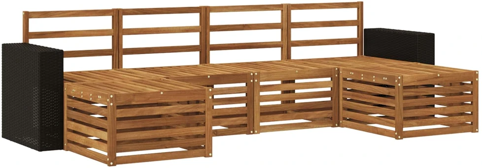 Lauko sofos komplektas 6 vnt. 6 vietos Natūrali