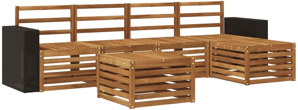 Lauko sofos komplektas 6 vnt. Natūrali