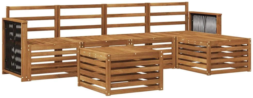 Lauko sofos komplektas 6 vnt. Natūrali