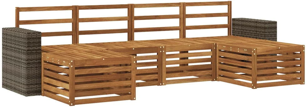Lauko sofos komplektas 6 vnt. 6 vietos Natūrali