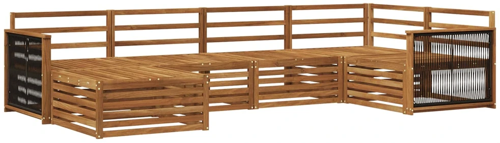 Lauko sofos komplektas 6 vnt. Natūrali