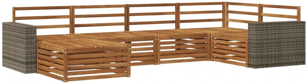 Lauko sofos komplektas 6 vnt. Natūrali