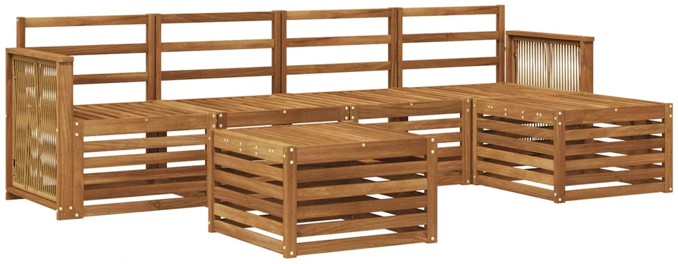 Lauko sofos komplektas 6 vnt. Natūrali