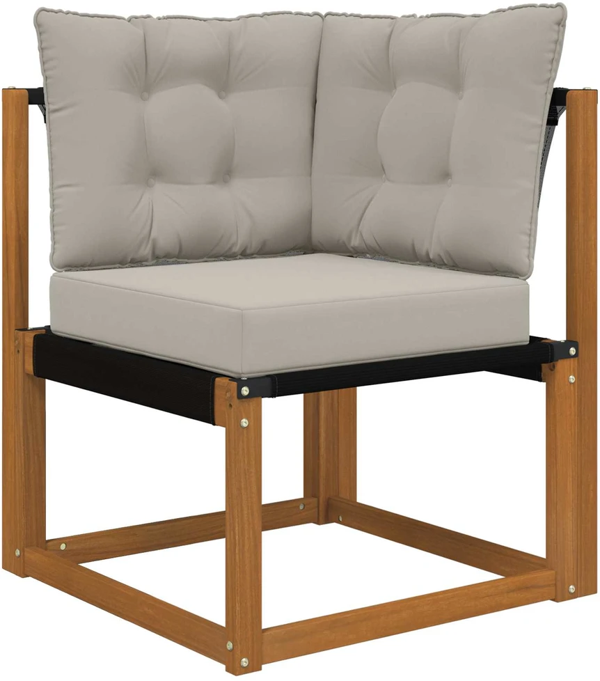 Lauko sofos komplektas 6 vnt. Natūrali ir šviesiai pilka