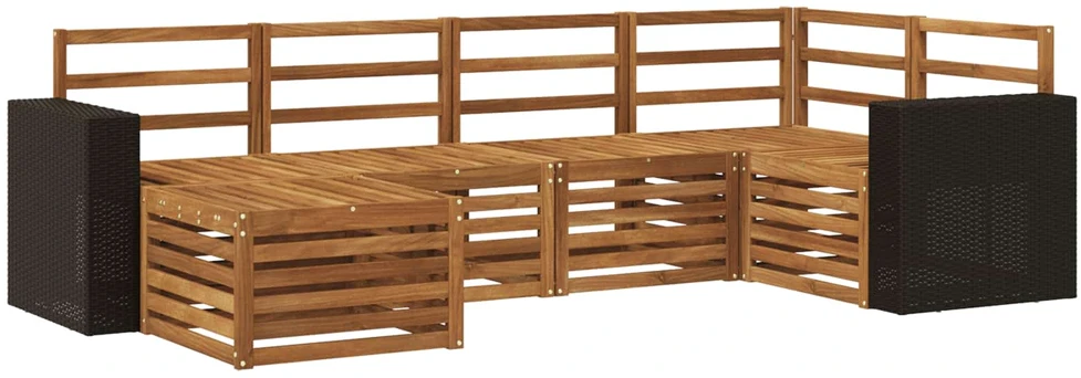 Lauko sofos komplektas 6 vnt. Natūrali Poliesteris