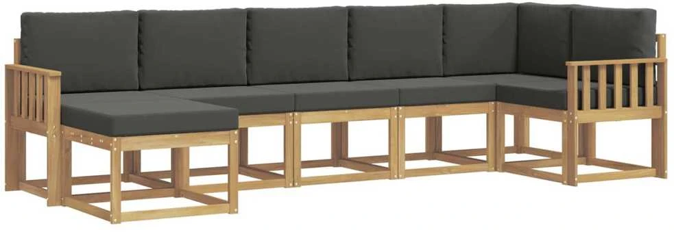 Lauko sofos komplektas 7 vnt. Balta ir antracito Poliesteris