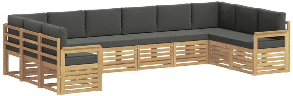 Lauko sofos komplektas 7 vnt. Balta ir antracito Poliesteris
