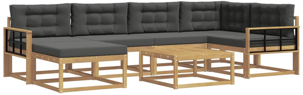 Lauko sofos komplektas 7 vnt. Balta ir antracito