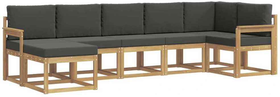 Lauko sofos komplektas 7 vnt. Balta ir antracito Poliesteris