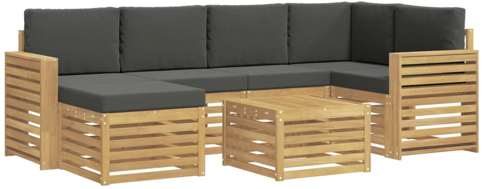 Lauko sofos komplektas 7 vnt. Balta ir antracito Poliesteris