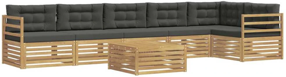 Lauko sofos komplektas 7 vnt. Balta ir antracito Poliesteris