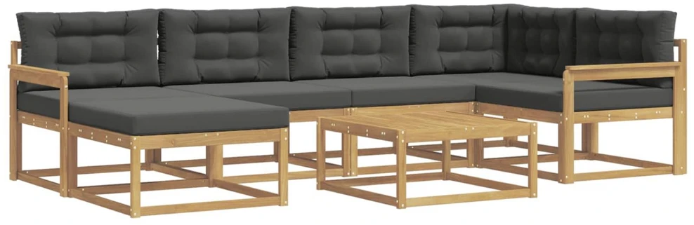 Lauko sofos komplektas 7 vnt. Balta ir antracito