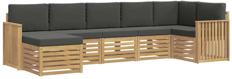 Lauko sofos komplektas 7 vnt. Balta ir antracito
