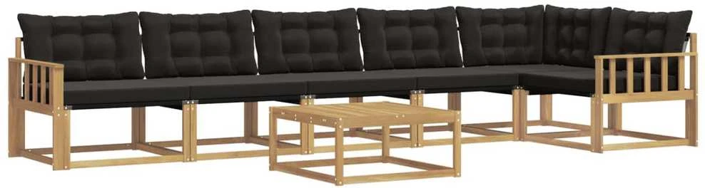 Lauko sofos komplektas 7 vnt. Balta ir juoda