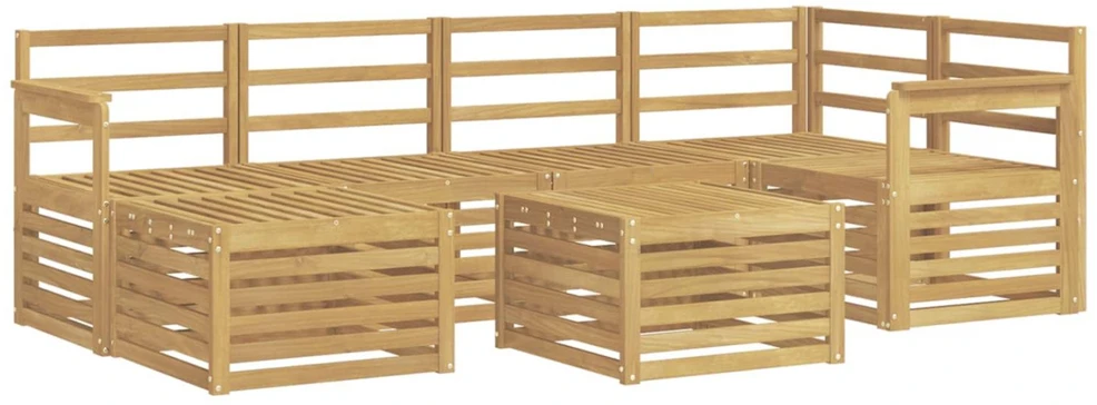 Lauko sofos komplektas 7 vnt. Balta Poliesteris