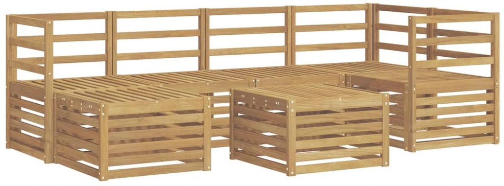 Lauko sofos komplektas 7 vnt. Balta Poliesteris