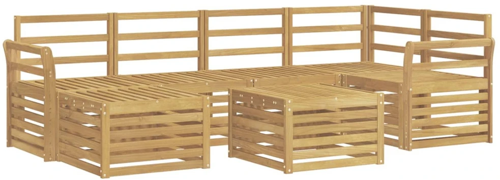 Lauko baldų komplektas Lauko sofos komplektas 7 vnt. Balta Poliesteris