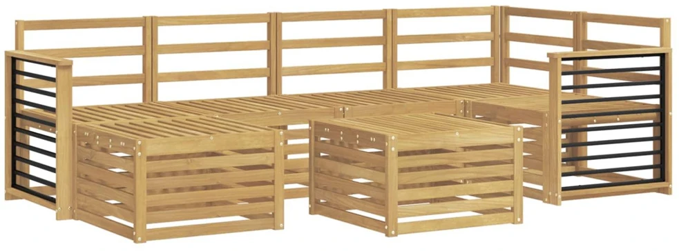 Lauko baldų komplektas Lauko sofos komplektas 7 vnt. Balta Poliesteris