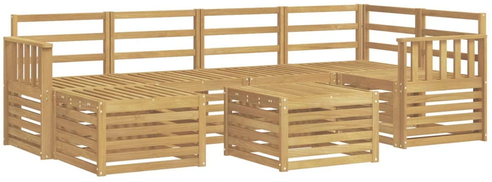 Lauko sofos komplektas 7 vnt. Balta Poliesteris