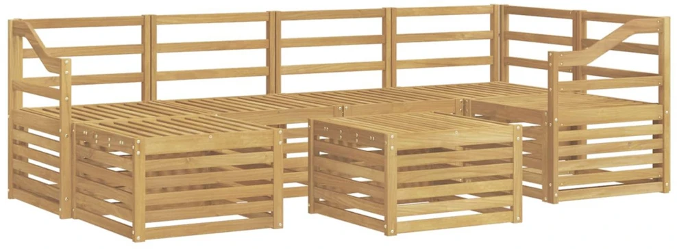 Lauko sofos komplektas 7 vnt. Balta Poliesteris