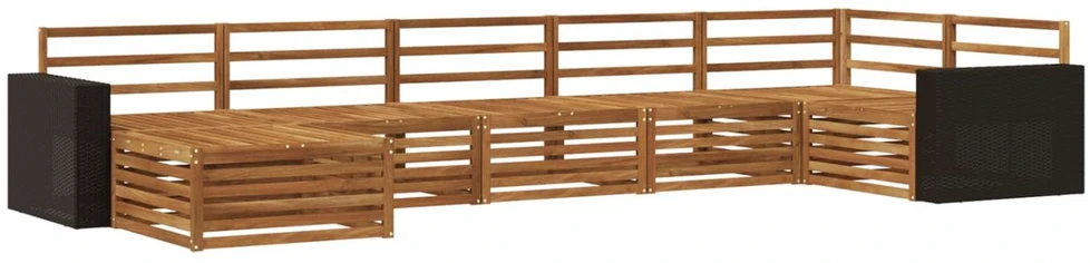 Lauko sofos komplektas 7 vnt. Natūrali