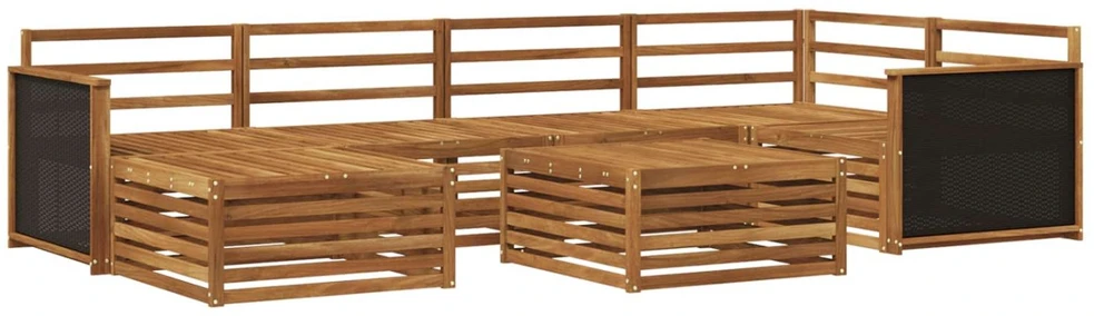 Lauko sofos komplektas 7 vnt. Natūrali