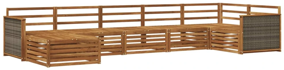 Lauko sofos komplektas 7 vnt. Natūrali