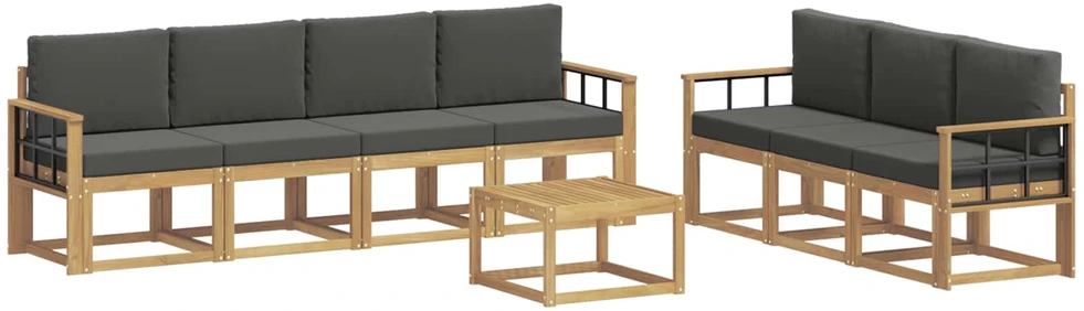 Lauko sofos komplektas 7 vnt. 7 vietos Balta ir antracito