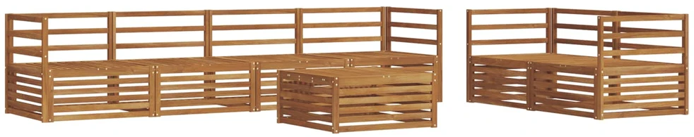 Lauko sofos komplektas 7 vnt. 6 vietos Natūrali