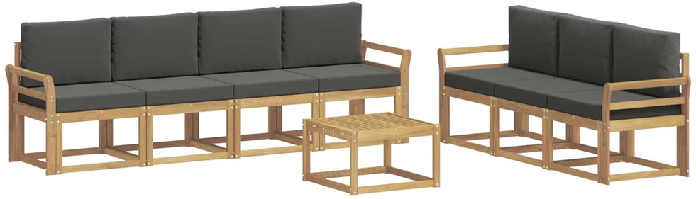 Lauko sofos komplektas 7 vnt. 7 vietos Balta ir antracito