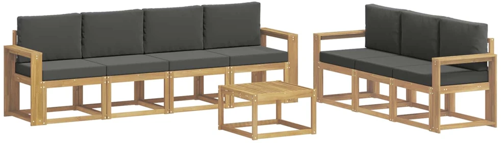 Lauko sofos komplektas 7 vnt. 7 vietos Balta ir antracito