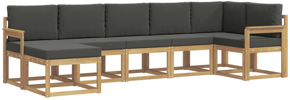 Lauko sofos komplektas 7 vnt. 7 vietos Balta ir antracito